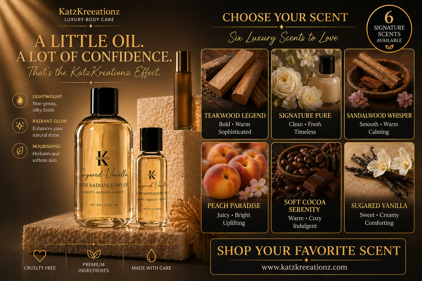 Satin Radiance Dry Body Oil| Mini 1oz
